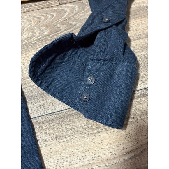 EXPRESS DESING STUDIO MODERN FIT MENS SHIRT LONG SLEEVE NAVY BLUE MEDIUM15-151/2 - Picture 4 of 8